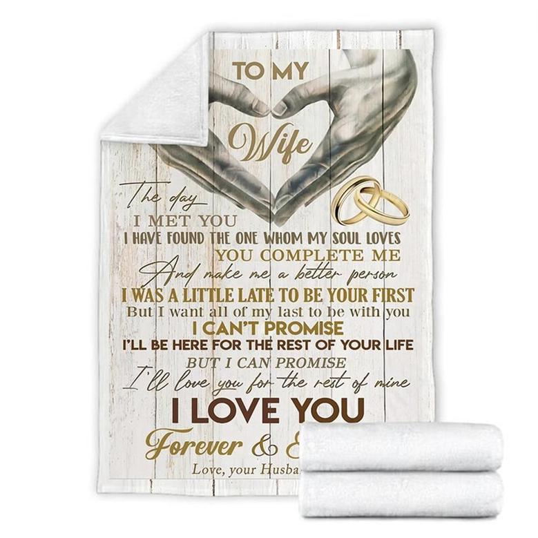 To My Wife I Love You Forever And Always Blanket, Mother's Day Gifts, Christmas Gift For Wife, Anniversary Gift, Wife Blanket