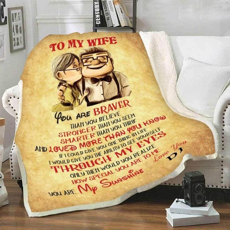 To My Wife Personalized Blanket, Customized Blanket For Wife, Fleece Blanket, Blanket For Wife, Gift For Anniversary, Birthday, Christmas