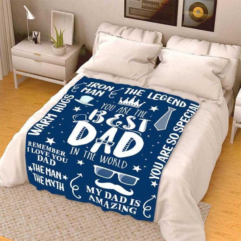 We Love You Dad Blanket, Father's Day Blanket, Birthday Gift For Daddy, Fleece Blanket With Names, Perfect Gift For Your Father