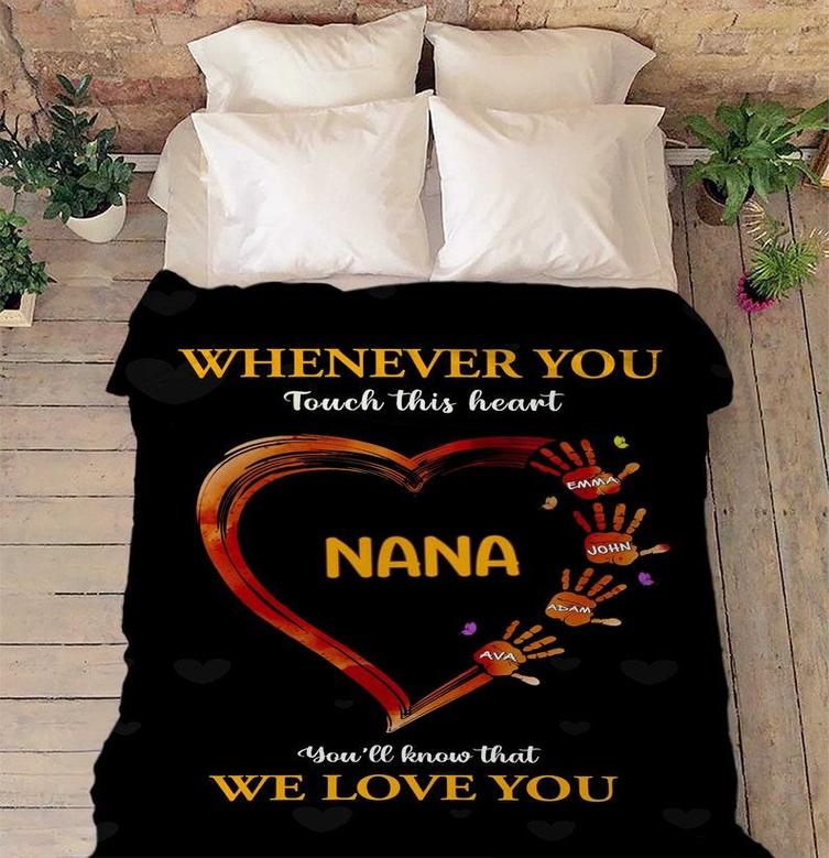 We Love You Nana/Grandma/Granny/Grandpa/Mama, Customized Blanket For Grandparents, Gift For Birthday, Christmas, Black Friday, Gift For Nana