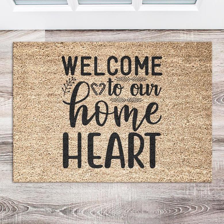 Welcome To Our Home Heart Doormat | Warm Welcome Doormats