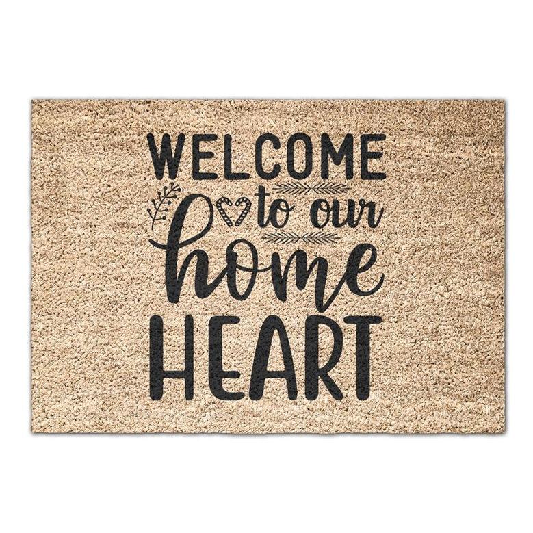 Welcome To Our Home Heart Doormat | Warm Welcome Doormats