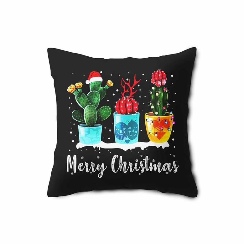 What The Fucculent Cactus Merry Christmas Plants Gardening Pillow Case
