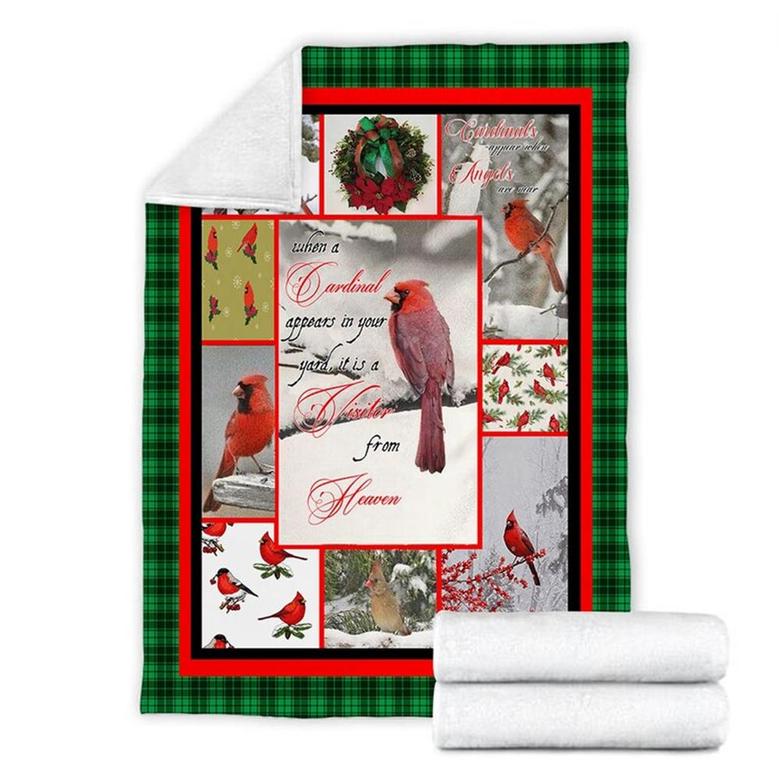 When A Cardinal Appear In Your Yard Blanket, Special Blanket, Anniversary Gift, Christmas Memorial Blanket Gift Friends and Family Gift