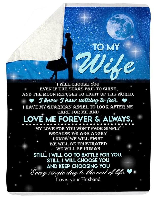 Wife Blankets, Fleece Sherpa Blankets, Christmas blanket Gifts, wife's birthday gifts, wife and husband, blanket for mom