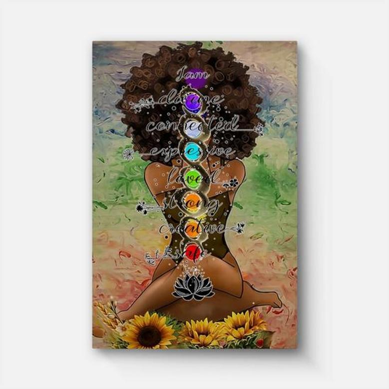 Yoga I Am Divine Connected Expressive Loved Strong Canvas