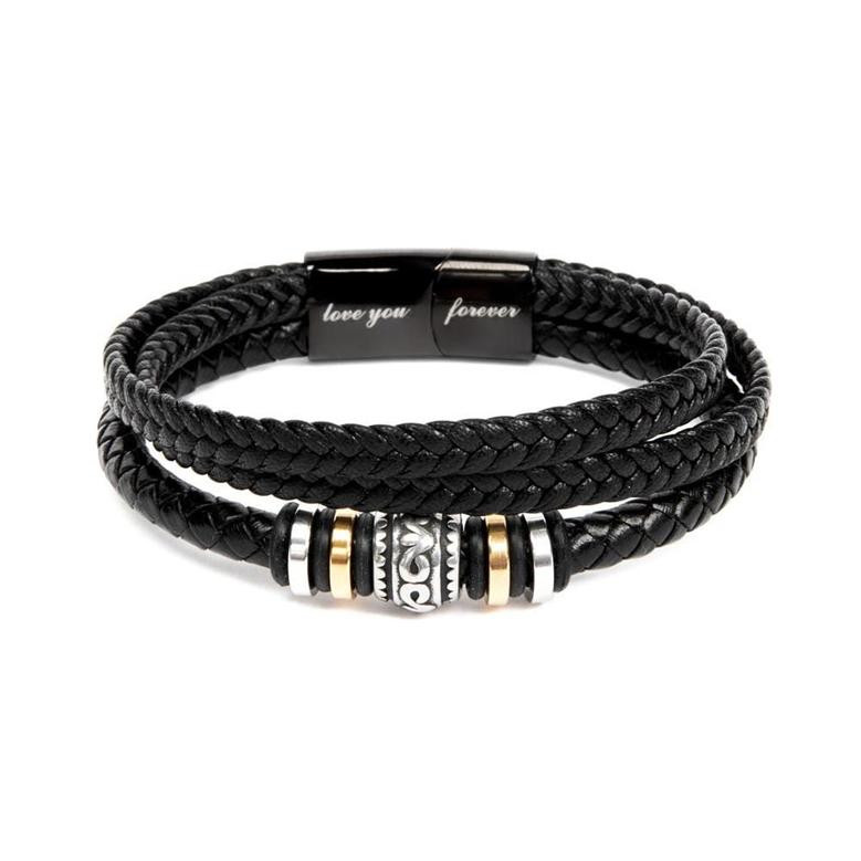 To My Grandson Braided Leather Bracelet Christmas Birthday Gift From Grandma Grandpa