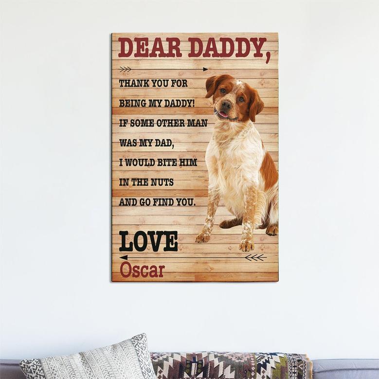 Dear Daddy Custom Photo Dog Dad Canvas | Dad Canvas | Dog Canvas | Personalized Dog Dad Canvas