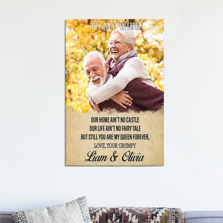 Our Home Aint No Castle Custom Photo Husband & Wife Canvas | Gift For Anniversary Canvas | Personalized Husband & Wife Canvas