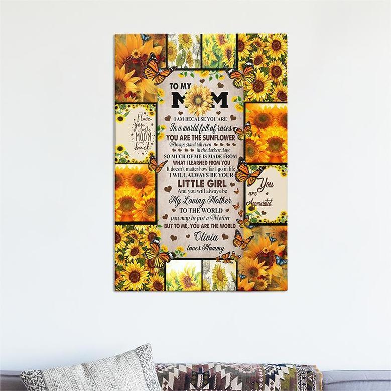 You Are The Sunflower Custom Name Mom And Daughter Canvas | Gift For Mom | Personalized Mom And Daughter Canvas