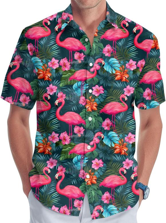 Tropical Men's Button Shirt, Tropical Hawaiian Shirt for Unisex, Summer Birthday Gift for Men