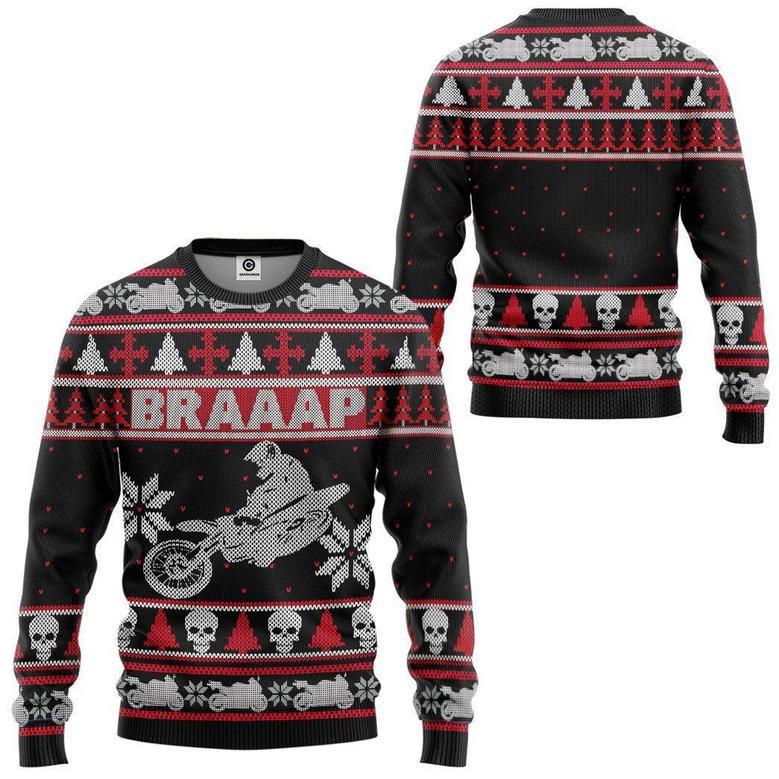 3D Braaap Dirt Bike Ugly Sweater - Best Gift For Christmas