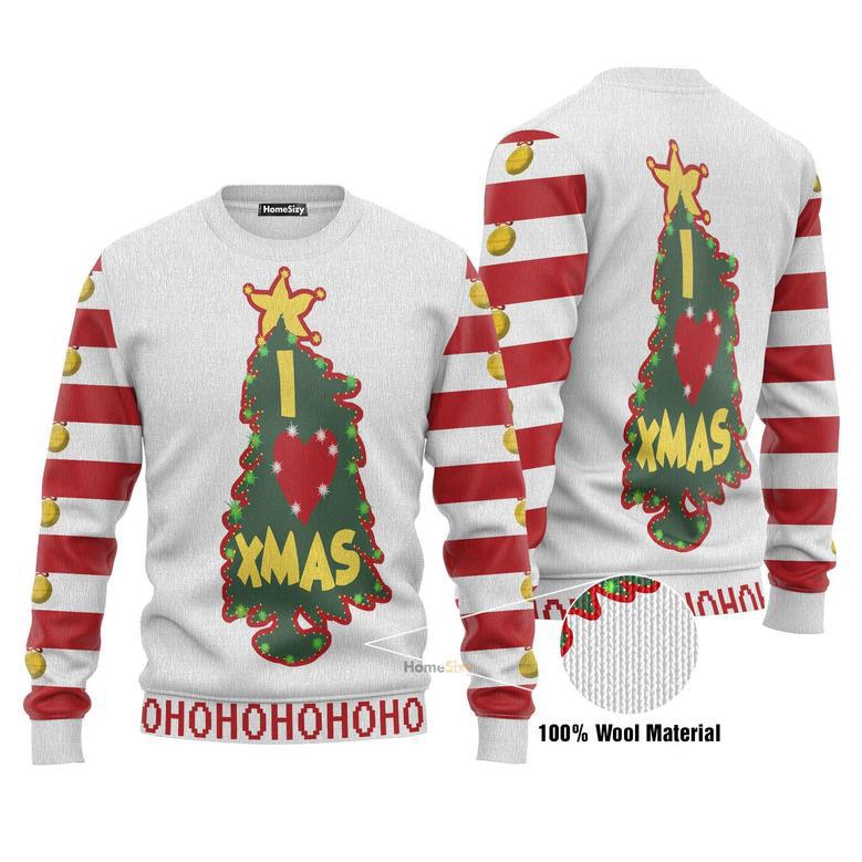 3D Grinch I Love Christmas Ugly Sweater