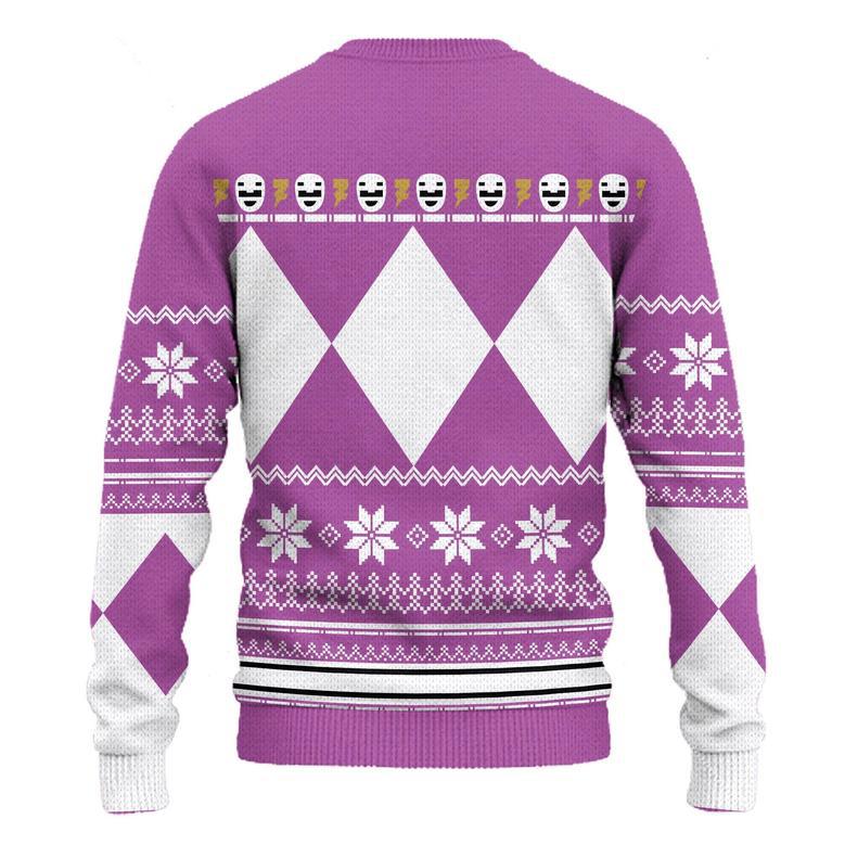 3D Mighty Morphin Pink Power Rangers Ugly Sweater