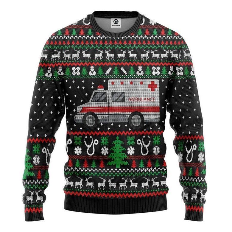 3D Paramedic Logo Ambulance Ugly Sweater - Best Gift For Christmas