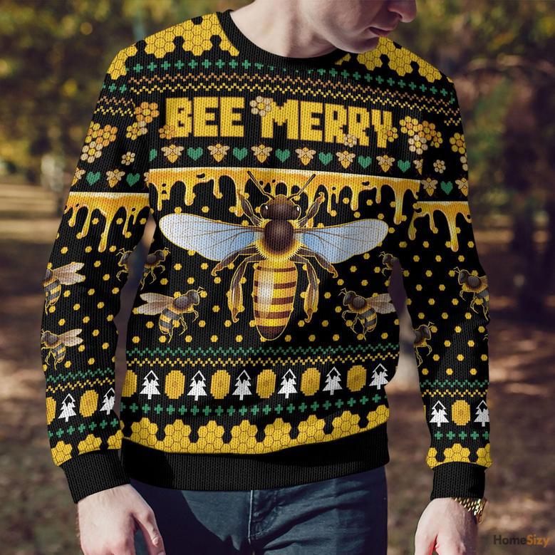 Animal Bee Merry Ugly Christmas Sweater