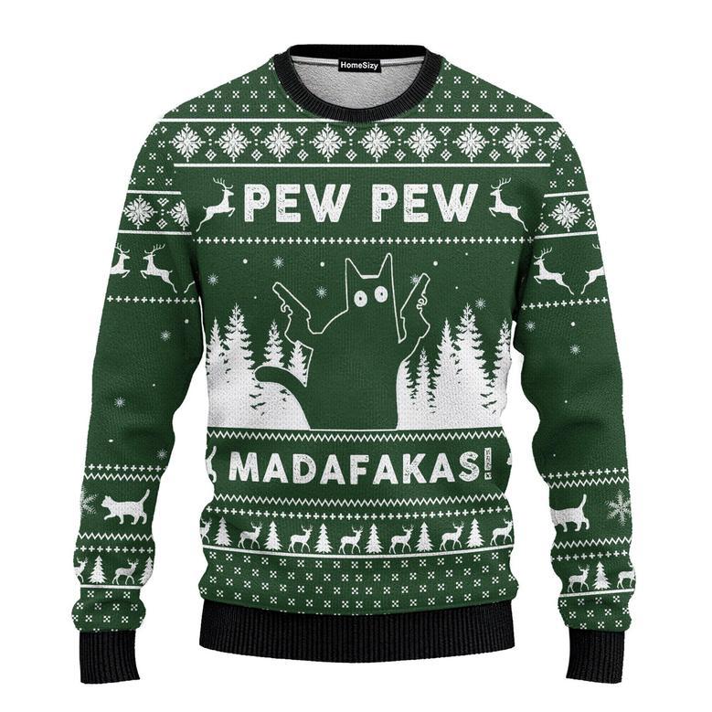 Animal Cat Pew Pew Madafakas Ugly Christmas Sweater