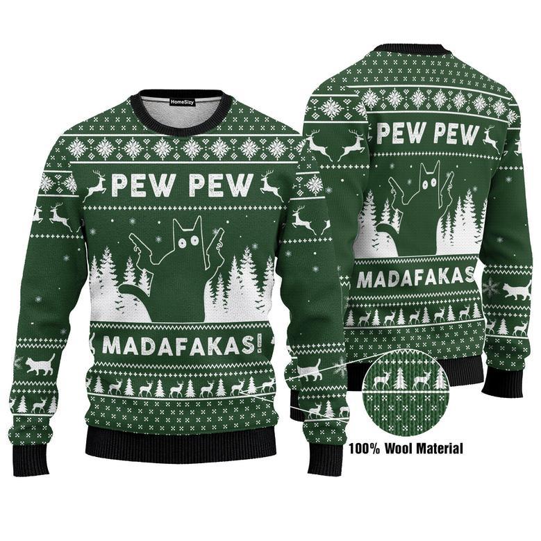 Animal Cat Pew Pew Madafakas Ugly Christmas Sweater