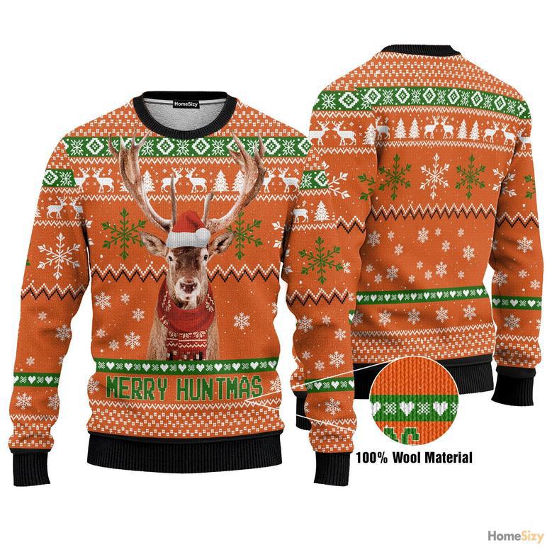 Animal Deer Merry Huntmas Ugly Christmas Sweater