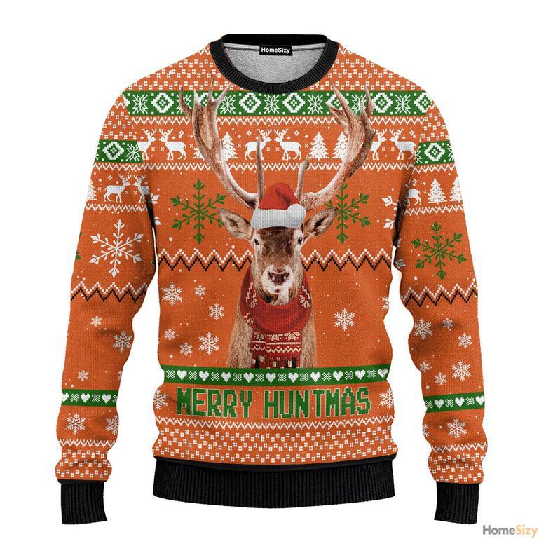 Animal Deer Merry Huntmas Ugly Christmas Sweater