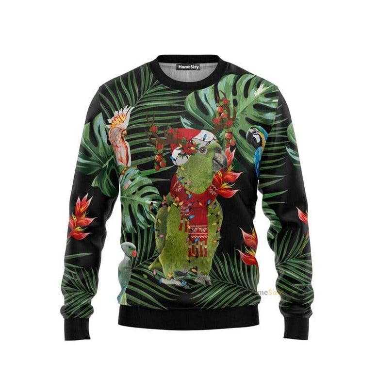 Animal Funny Parrot Tropical Ugly Christmas Sweater