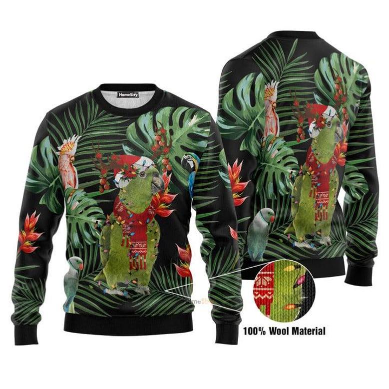 Animal Funny Parrot Tropical Ugly Christmas Sweater