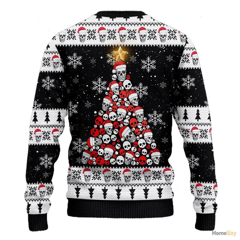 Animal Skull Pine Tree Ugly Christmas Sweater