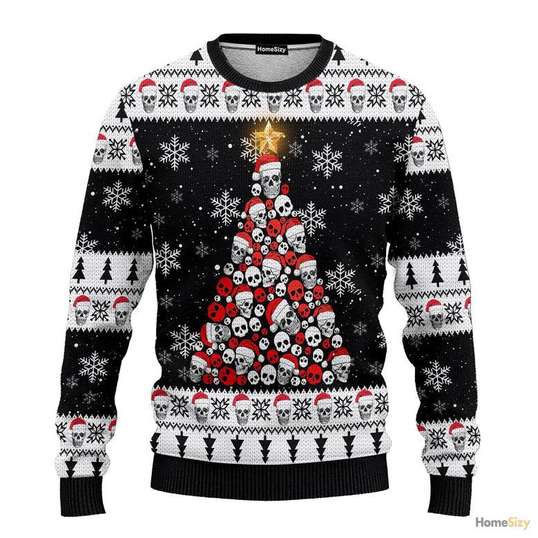 Animal Skull Pine Tree Ugly Christmas Sweater