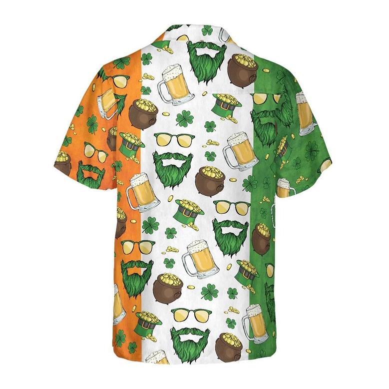 Beard Saint Patrick's Day Seamless Pattern Hawaiian Shirt, Funny Aloha Shirt - Perfect Gift For Friends, Husband, Boyfriend, Family, Summer Lovers
