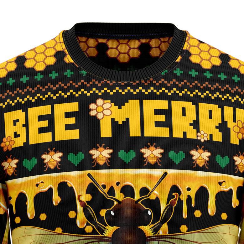 Bee Merry Ugly Christmas Sweater For Men And Women