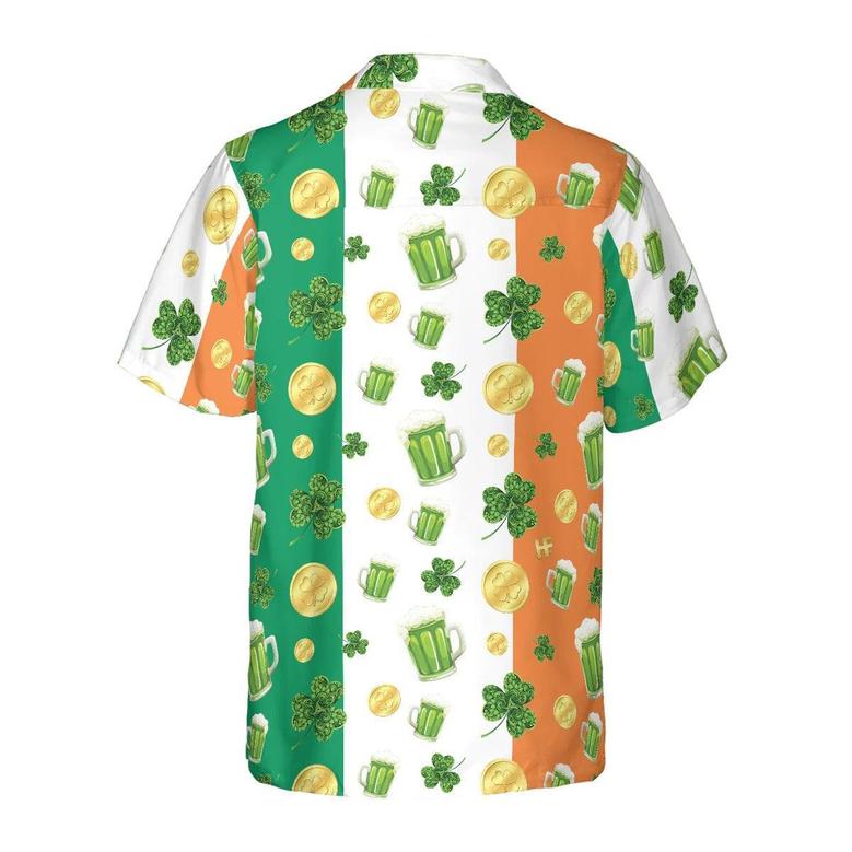 Beer Hawaiian Shirt, Beer Shamrock And Coin St Patrick's Day Hawaiian Shirt - Perfect Gift For Lover, Friend, Family