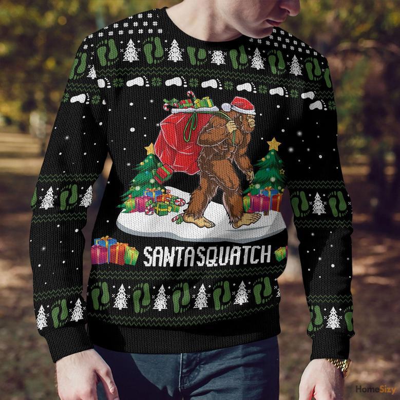 Bigfoot Santasquatch Ugly Christmas Sweater For Men And Women