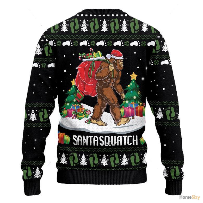 Bigfoot Santasquatch Ugly Christmas Sweater For Men And Women