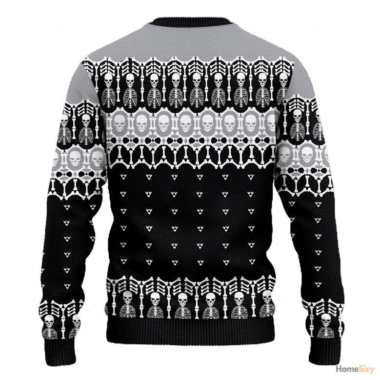 Black And White Skeleton Ugly Christmas Sweater