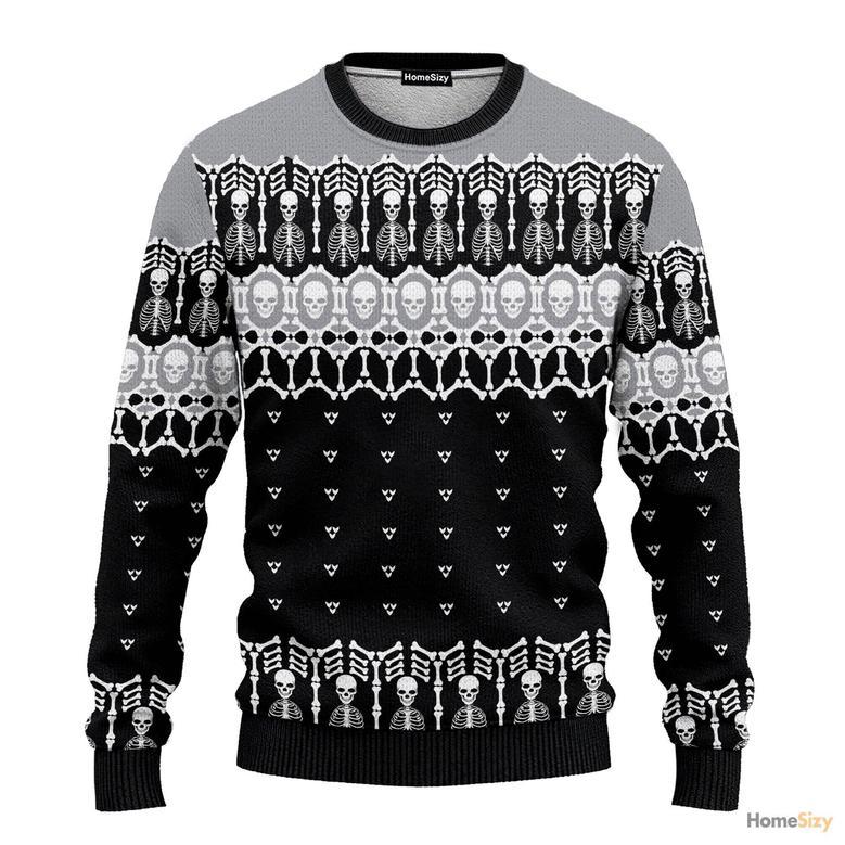 Black And White Skeleton Ugly Christmas Sweater