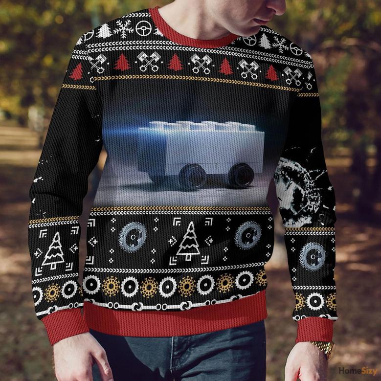 Blursed Cybertruck Ugly Sweater Best Gift For Christmas