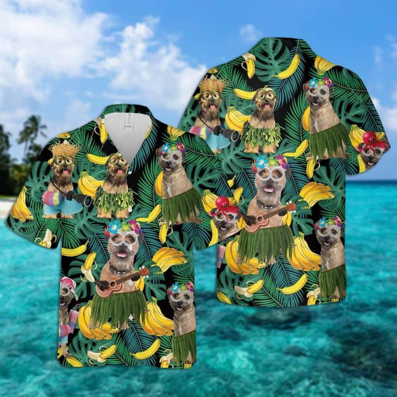 Border Terrier Hawaiian, Border Terrier Tropical Summer Aloha Shirt For Men - Perfect Gift For Border Terrier Lovers, Friends, Family