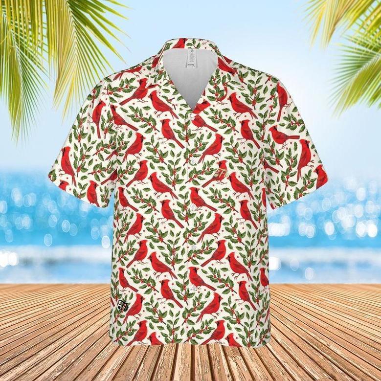 Cardinal Aloha Hawaiian Shirt - Cardinal Winter Pattern Hawaiian Shirt, Red Berries Pattern Hawaiian Shirt For Men & Women, Cardinal Lover