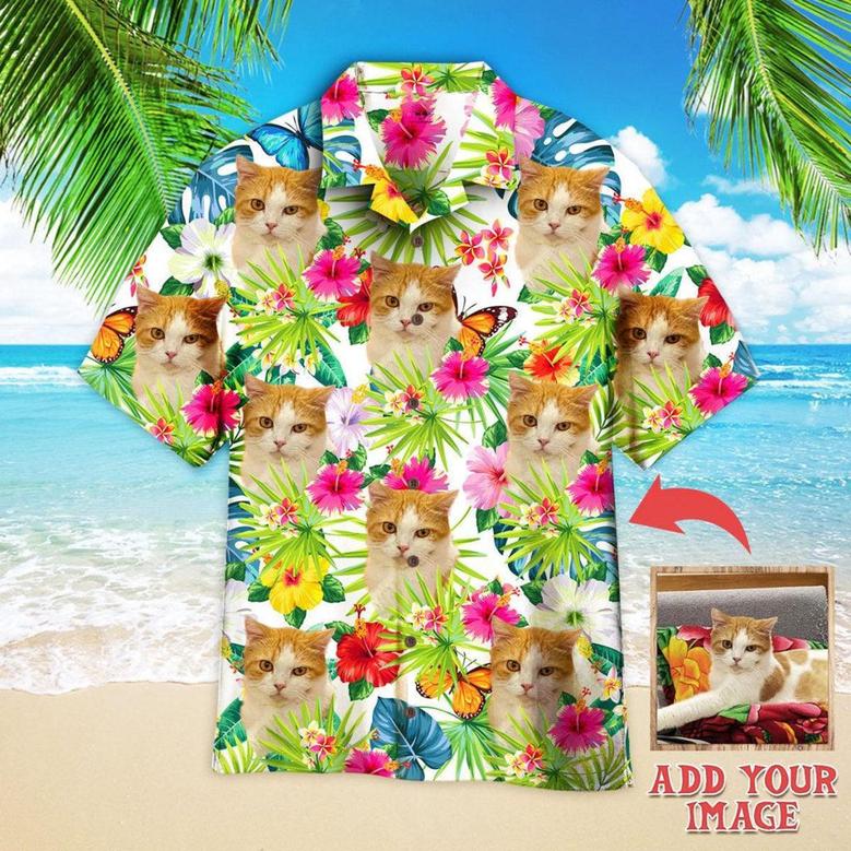 Cat Lovely Cat In My Heart Custom Photo Hawaiian Shirt, Personalized Hawaiian Shirts- Perfect Gift For Cat Lovers, Family, Friends