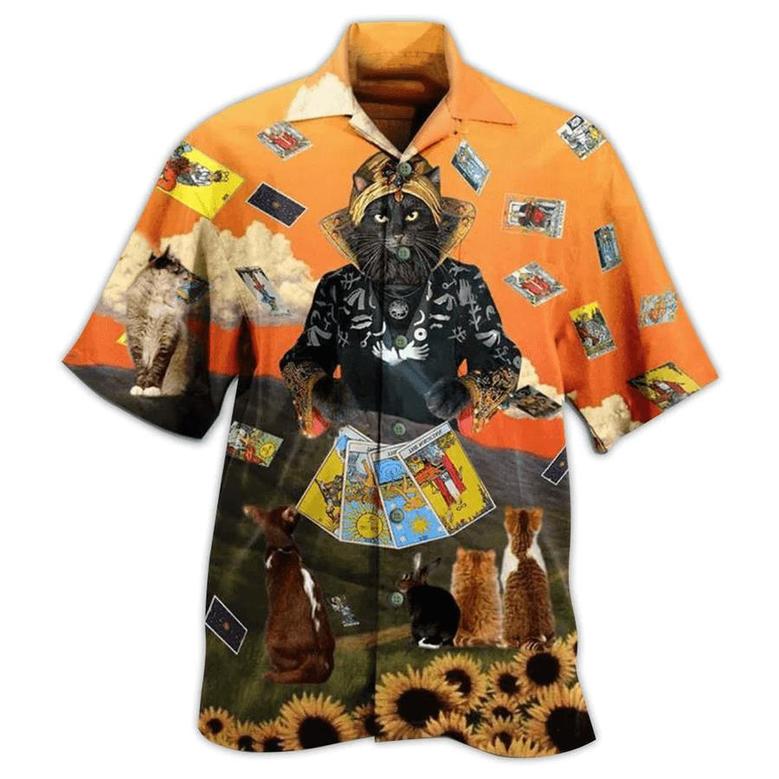 Cat Lover Aloha Shirt - Cat And Tarot Style Hawaiian Shirt For Men And Women, Perfect Gifts For Cat Mom, Cat Dad, Friends, Family