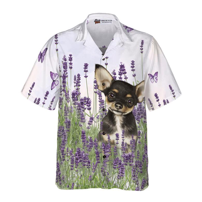 Chihuahua Hawaiian Shirt, Chihuahua Dog, Lavender Aloha Shirt For Men - Perfect Gift For Chihuahua Lover, Husband, Boyfriend, Friend, Family