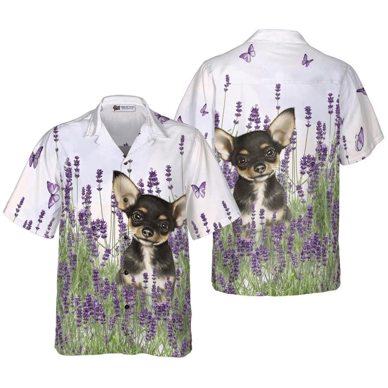 Chihuahua Hawaiian Shirt, Chihuahua Dog, Lavender Aloha Shirt For Men - Perfect Gift For Chihuahua Lover, Husband, Boyfriend, Friend, Family
