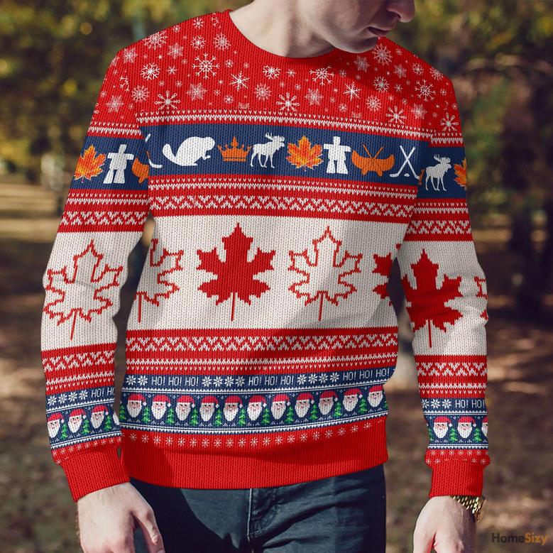 Christmas Canada Maple Leaf Ugly Christmas Sweater