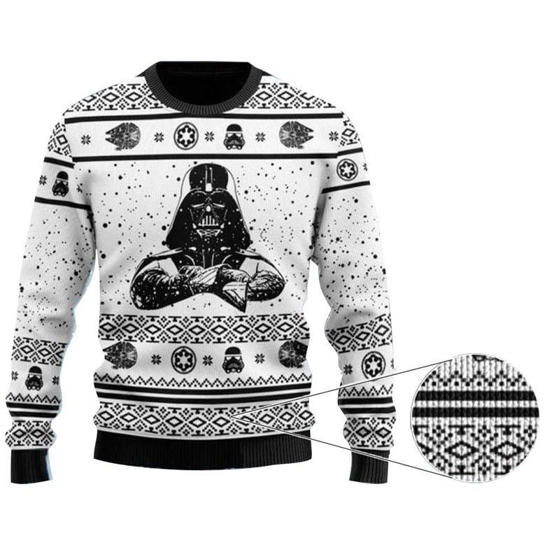 Christmas Star Wars Darth Vader Black And White Ugly Sweaters