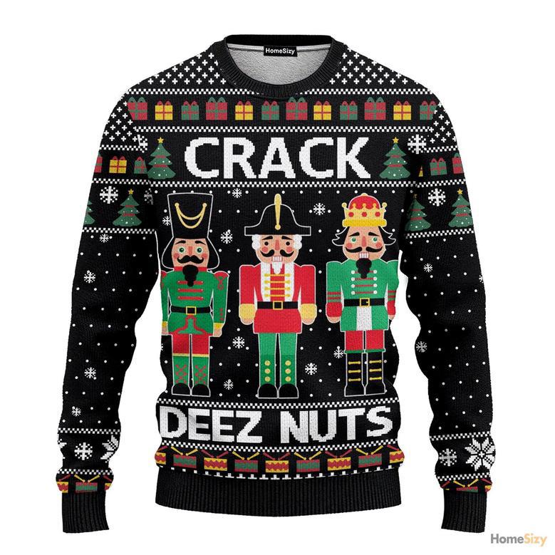 Crack Deez Nuts Nutcracker Ugly Christmas Sweater