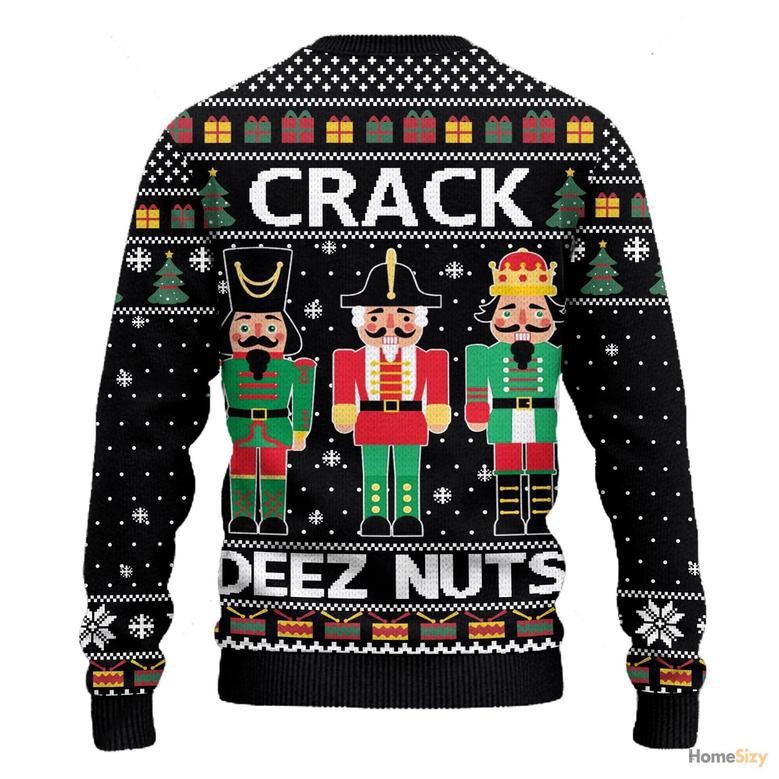 Crack Deez Nuts Nutcracker Ugly Christmas Sweater