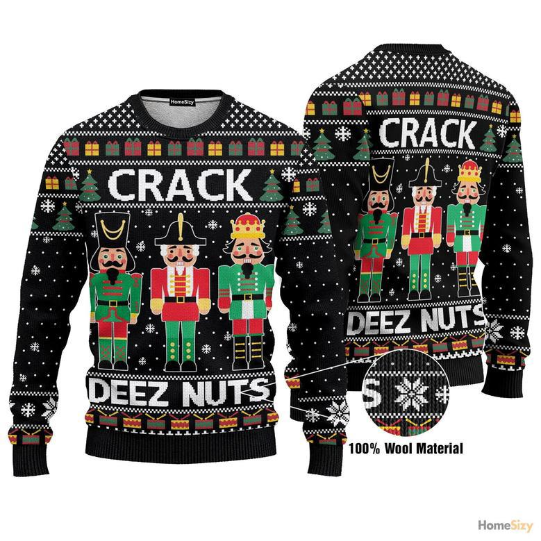 Crack Deez Nuts Nutcracker Ugly Christmas Sweater