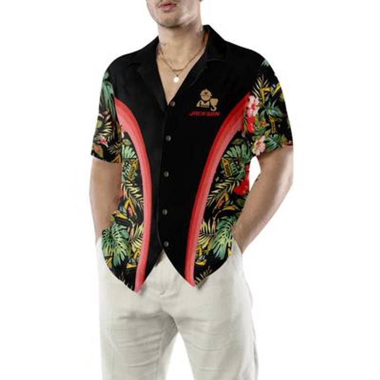 Crane Operator Custom Name Hawaiian Shirt, Personalized Name Tropical Floral Aloha Shirt For Men - Perfect Gift For Crane Operator, Friend, Family
