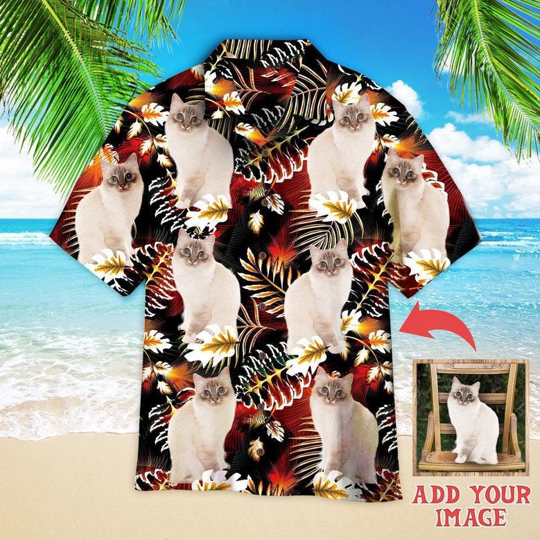 Custom Cat Photo On Vintage Exotic Tropical Custom Hawaiian Shirt, Personalized Hawaiian Shirts - Perfect Gift For Cat Lovers, Family, Friends
