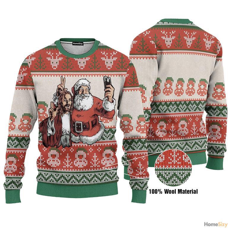 Custom Cosplay Santa And Jesus Ugly Sweater